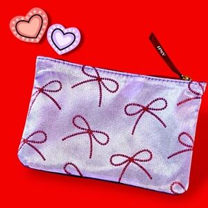 💄Ipsy Lavender & Red Sparkly Bows February Glam Bag